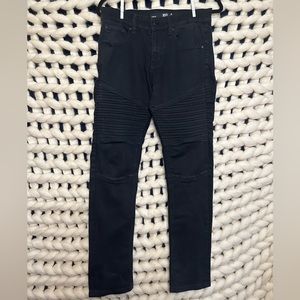 Men RSQ Black Stitched Skinny Jeans